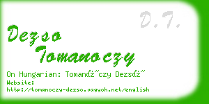 dezso tomanoczy business card